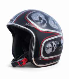 North Virus Superflake Black Red Scallops Scull