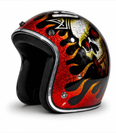 North Virus Superflake Limited Red Flame Scull