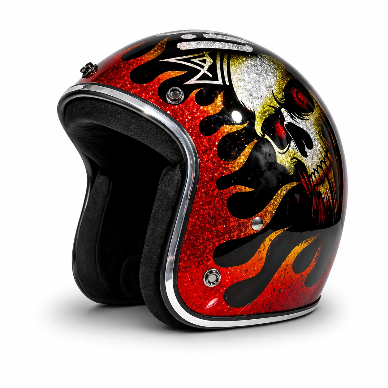 North Virus Superflake Limited Red Flame Scull