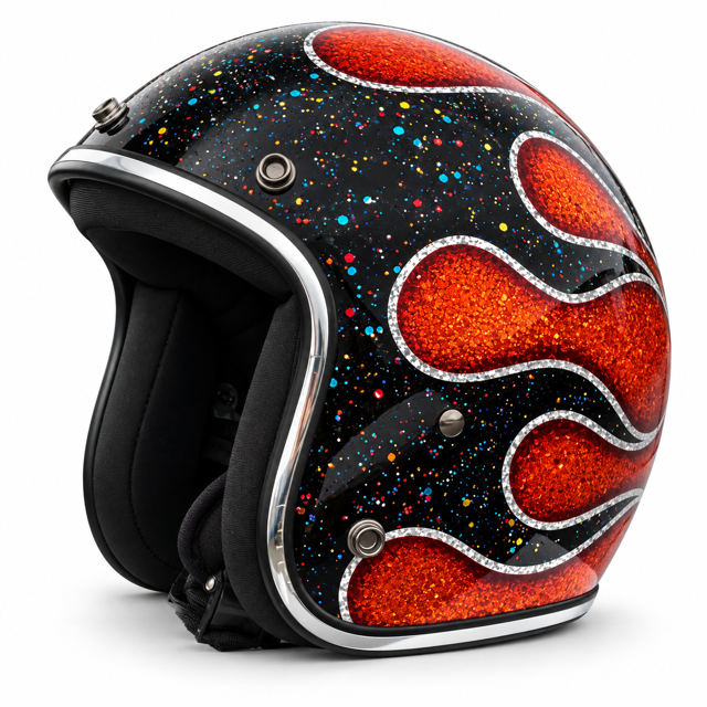 North Virus Superflake Black Flame Orange glitter - Bild 3