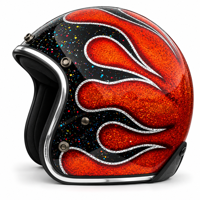 North Virus Superflake Black Flame Orange glitter - Bild 4
